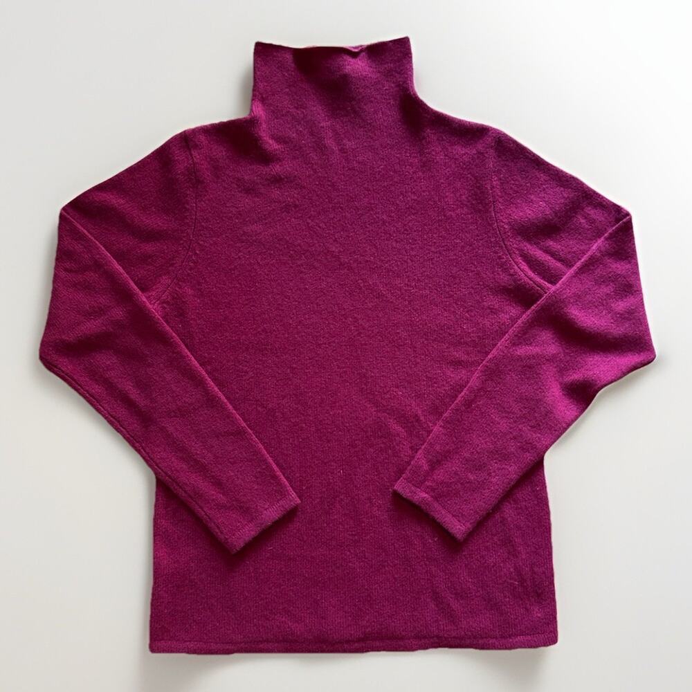 Wendy B Turtleneck Cashmere Sweater Women's Size Large Burgundy Jewel Toned